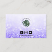 Paarse Makeup Hair Logo Loyalty Kaart Visitekaartje (Achterkant)