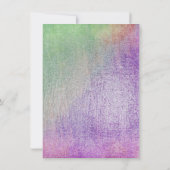 Paarse Makeup White Mint Glitter 16th Bridal Kaart (Achterkant)