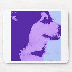 Paarse Malamute Pop Art Muismat