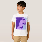 Paarse Malamute Pop Art T-shirt (Voorkant volledig)
