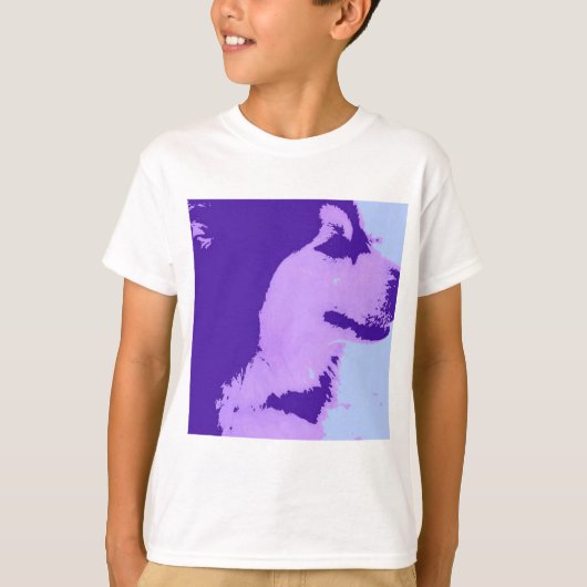 Paarse Malamute Pop Art T-shirt (Voorkant)