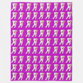 Paarse Maltese Hond Schattige Witte Knuffel 4Winst Fleece Deken (Voorkant)