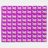 Paarse Maltese Hond Schattige Witte Knuffel 4Winst Fleece Deken (Voorkant (Horizontaal))