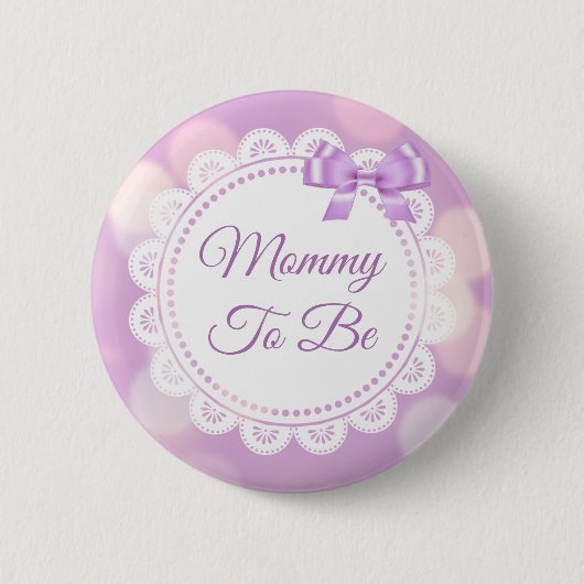 Paarse Mam om Baby shower te zijn Ronde Button 5,7 Cm (Voorkant)