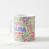 Paarse Mama Boho Bloemendecor 3D Effect Koffiemok (Voorkant links)