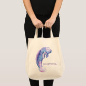 Paarse manatee tote bag (Voorkant (product))