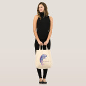 Paarse manatee tote bag (Voorkant (model))