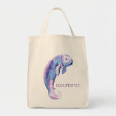 Paarse manatee tote bag (Voorkant)