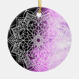 Paarse Mandala Abstract mooie kerst Keramisch Ornament