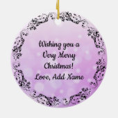 Paarse Mandala Abstract mooie kerst Keramisch Ornament (Achterkant)