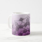 Paarse Mandala Abstracte Zen Koffiemok (Voorkant links)