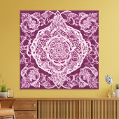 Paarse mandala AI-kunst  Canvas Afdruk (Insitu (Woonkamer))