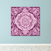 Paarse mandala AI-kunst  Canvas Afdruk (Insitu (Houten vloer))