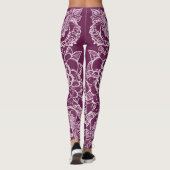 Paarse mandala AI-kunst  Leggings (Achterkant)
