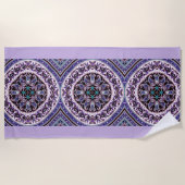 Paarse Mandala Beach Towel Strandlaken (Voorkant)