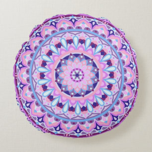 Paarse Mandala Boho Gezellige Meditatie Geometrisc Rond Kussen