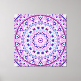 Paarse Mandala Boho Kunst Geometrisch Patroon Leve Canvas Afdruk