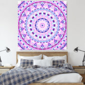 Paarse Mandala Boho Kunst Geometrisch Patroon Leve Canvas Afdruk (Insitu (Slaapkamer))
