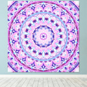 Paarse Mandala Boho Kunst Geometrisch Patroon Leve Canvas Afdruk (Insitu (Houten vloer))