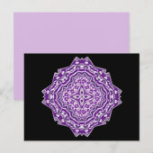 paarse mandala-briefkaart briefkaart (Voorkant / Achterkant)