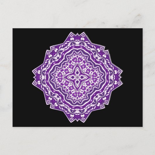 paarse mandala-briefkaart briefkaart (Voorkant)