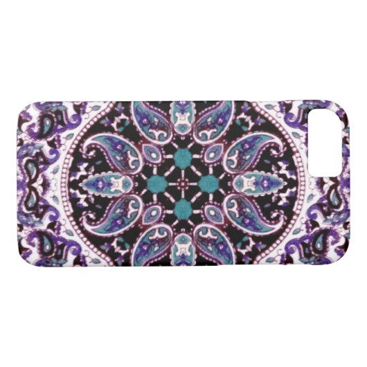 Paarse Mandala Case-Mate iPhone Case (Achterkant (Horizontaal))