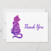Paarse Mandala Cat Bedankkaart (Voorkant)