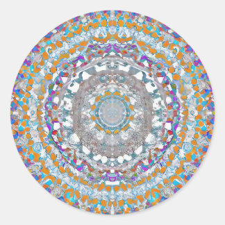 Paarse Mandala Classic Round Sticker