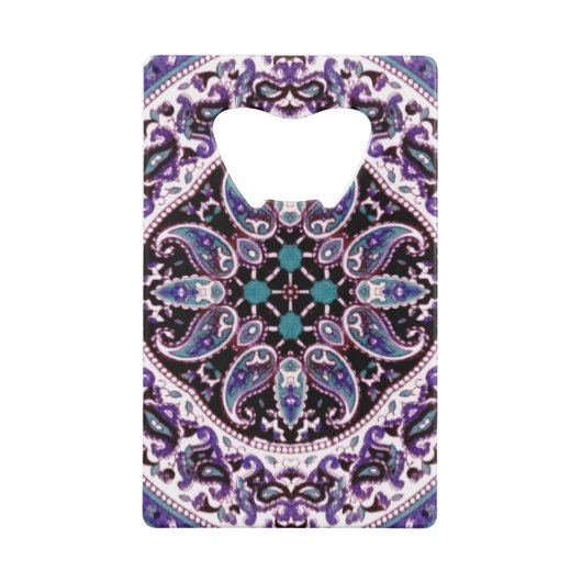 Paarse Mandala Creditkaart Flessenopener (Achterkant)