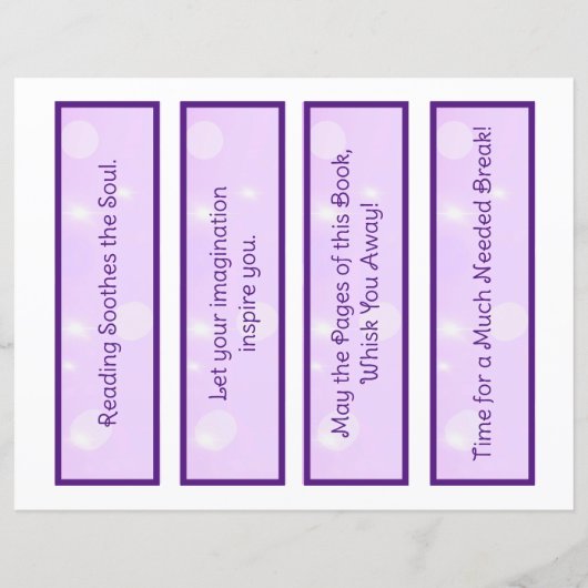 Paarse Mandala en Inspirerend Quote Bladwijzer (Achterkant)