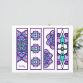 Paarse Mandala en Inspirerend Quote Bladwijzer (Staand voorkant)