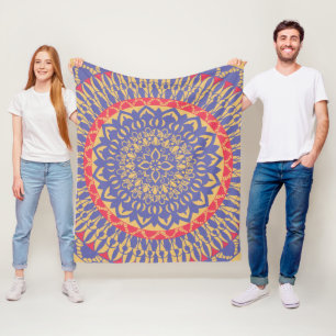 Paarse Mandala Fleece Deken