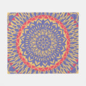 Paarse Mandala Fleece Deken (Voorkant (Horizontaal))