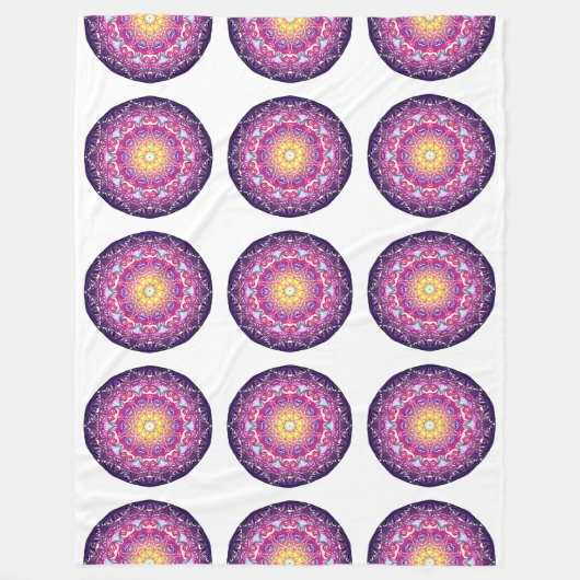 Paarse mandala fleece deken (Voorkant)