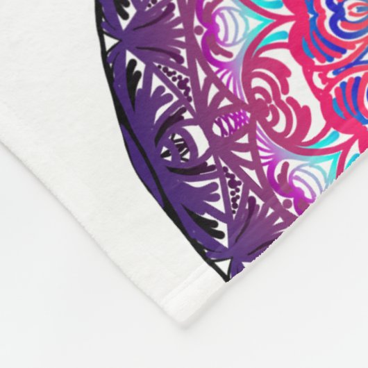 Paarse mandala fleece deken (Hoek)