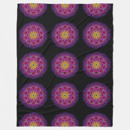 Paarse mandala fleece deken