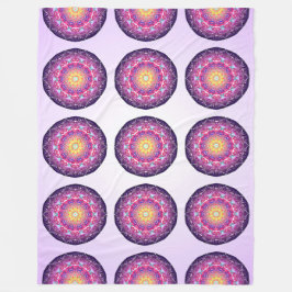 Paarse mandala fleece deken