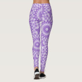 Paarse mandala geometrisch patroon leggings (Achterkant)