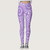 Paarse mandala geometrisch patroon leggings (Voorkant)