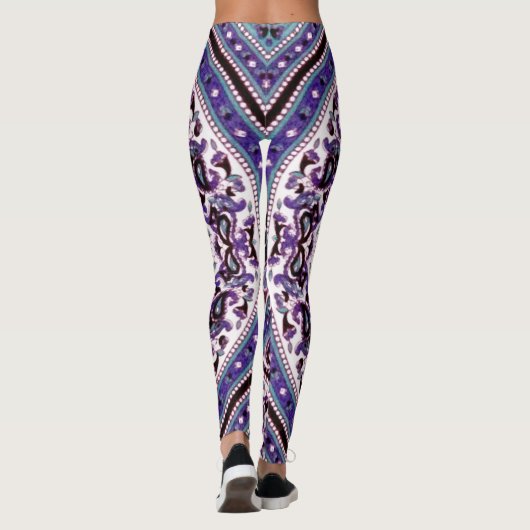 Paarse Mandala Gepatenteerde Leggings (Achterkant)