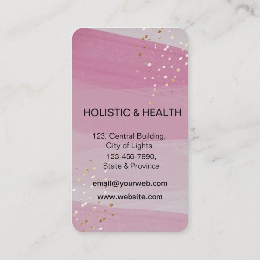 Paarse Mandala Gold Meditation Holistic Elegant Visitekaartje (Achterkant)