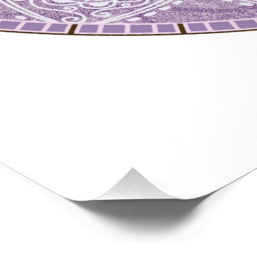 Paarse Mandala Grunge Circle Meditation Perfect Poster (Hoek)