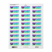 Paarse Mandala Hart met Vlinder Etiket (Full Sheet)