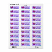 Paarse Mandala Hart met Vlinder Label (Full Sheet)