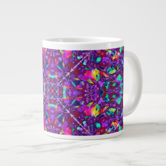 Paarse Mandala Hippie Patroon Grote Koffiekop (Voorkant rechts)