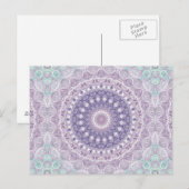 Paarse mandala in lavendel en Zee groen Briefkaart (Voorkant / Achterkant)