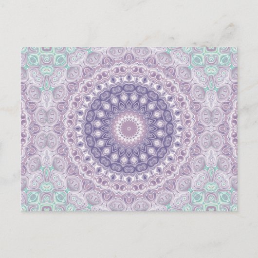 Paarse mandala in lavendel en Zee groen Briefkaart (Voorkant)