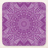 Paarse Mandala Kartonnen Onderzetters (Voorkant)