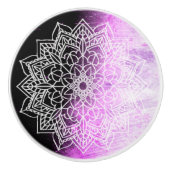 Paarse Mandala Keramische Knop (Voorkant)