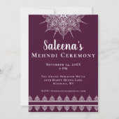Paarse Mandala Mehndi ceremonie Kaart (Voorkant)
